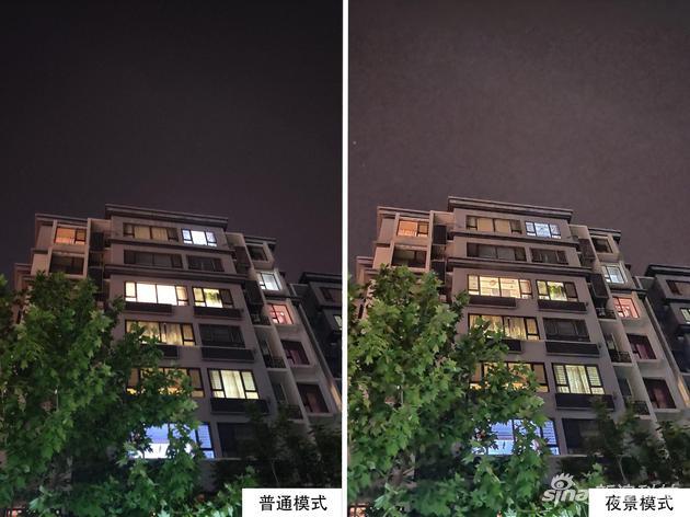 夜景模式对高亮部分有所抑制,但是天空噪点增多