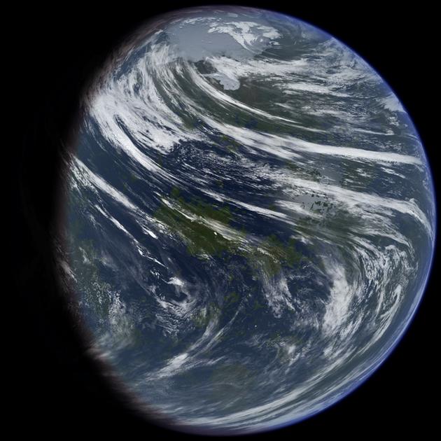 曾经富含水分的金星(想象图)