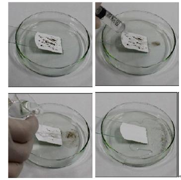 新型防水耐火纸具有优异的自清洁功能,纸表面上的灰尘和污染物很容易被水冲掉从而实现表面自清洁