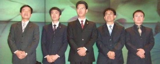 当年金山五虎,左起为:湛振阳、朱勇、邹涛、陈飞舟、刘鹏