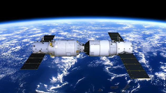 天舟-1与天宫-2组合体飞行示意图