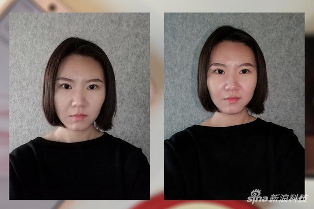 左侧未开启补光灯,右侧开启补光灯