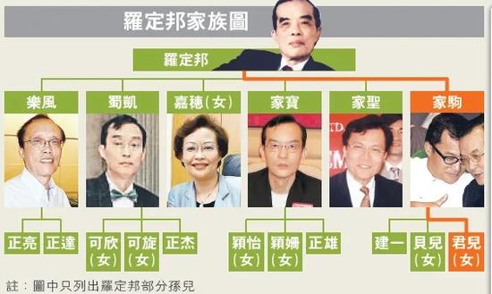 ·罗定邦此前公开的6个子女。