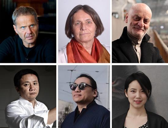 香港课程授课人,左上至右下:迈克尔·辛德姆(Michael Schindhelm)、丽莎白·丹纽泽(Elisabeth Danuser)、乌利·希克(Uli Sigg)、皮力、李振华、刘栗溧(Anna Li Liu )