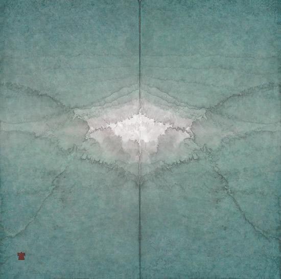 田卫, 1023-2010-伽翅-68×69cm-宣纸水墨、矿物质色、水彩