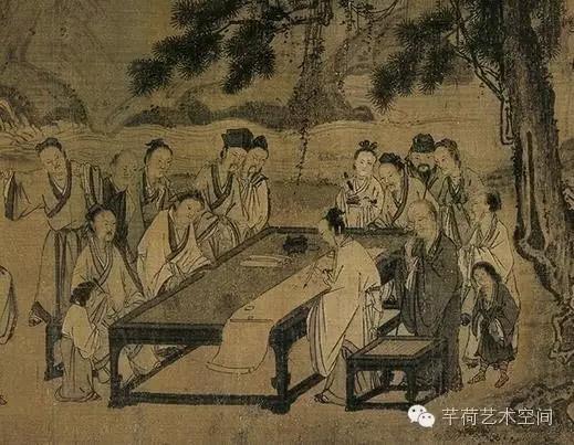 宋 马远 春游赋诗图卷 局部