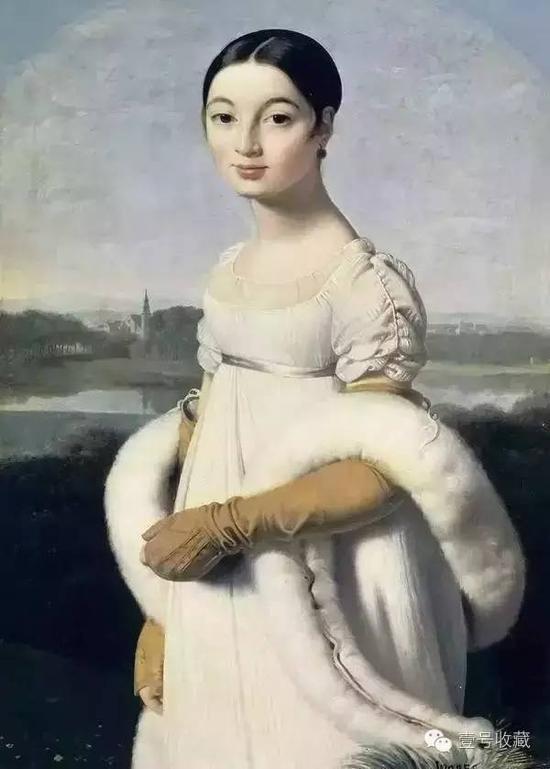 安格尔1806年作品《卡罗琳·里维耶小姐》