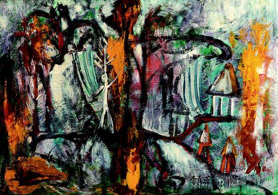 梦中的天堂之二 夹板油彩 66x45.5cm 1980年代