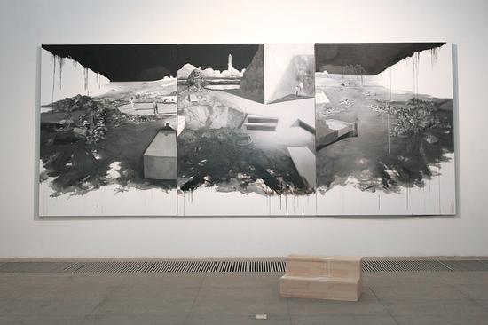 《无关的风景之五》,250x600cm,布面油画,2016