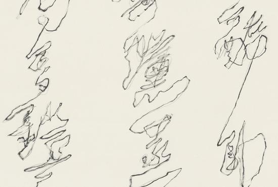 叠影草书(1)_96x180cm_墨 宣纸_2012_detail