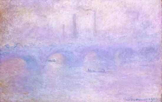 莫奈,《云雾中的滑铁卢桥》,1903,冬宫博物馆