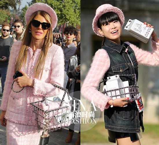 左:时尚女魔头Anna Dello Russo 右:街拍达人