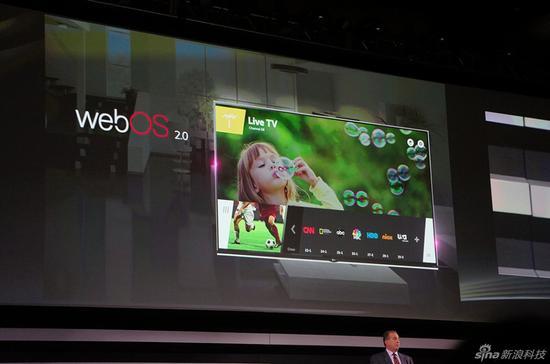 图为:LG webOS 4K OLED电视