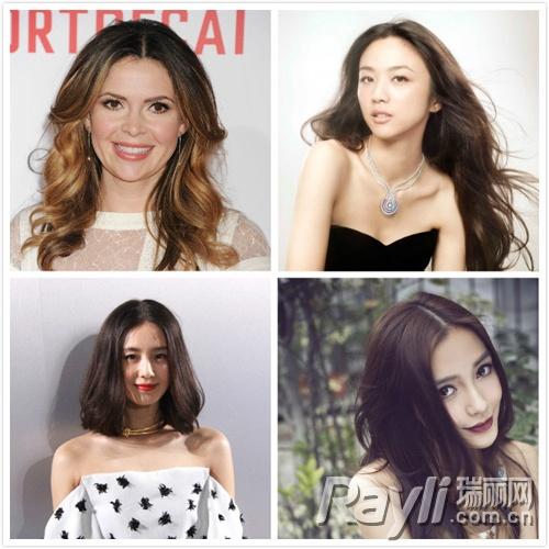 女明星示范中分发型