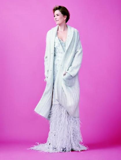直筒礼服裙+简洁长款针织衫