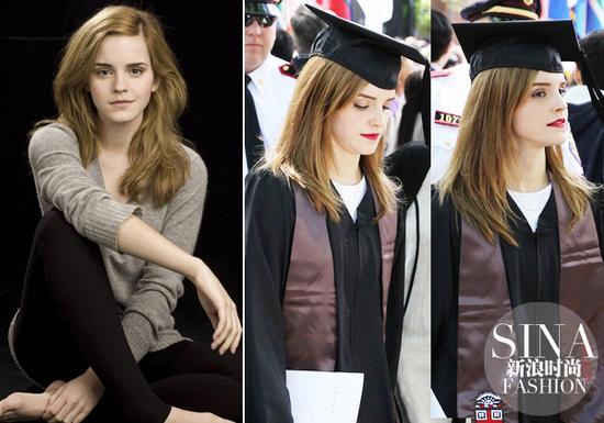 Emma Watson 素颜 vs 毕业淡妆