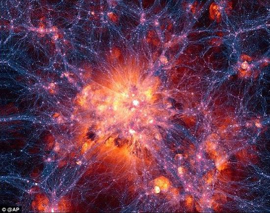 这是目前关于宇宙暗物质密度最为精细的计算机模拟图。