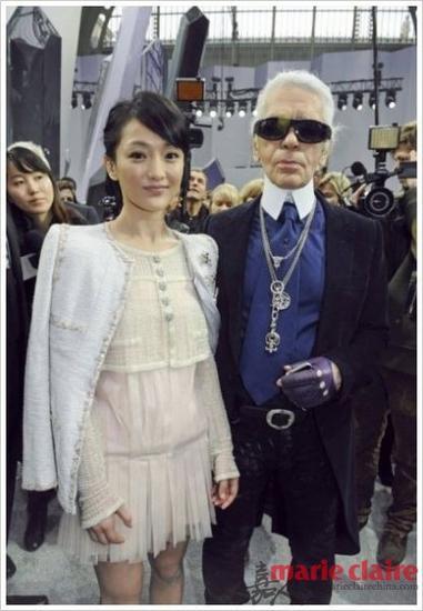 周迅和老佛爷Karl Lagerfeld
