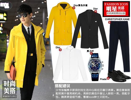 张翰机场look搭配一览