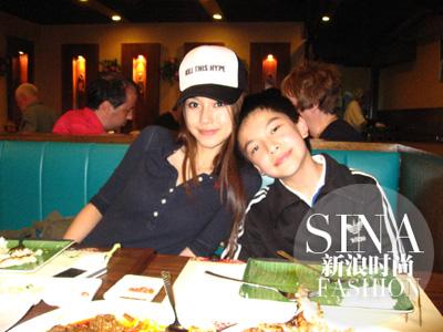 Angelababy和小时候的杨帆