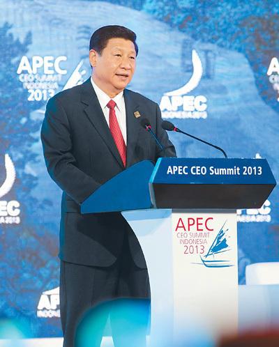 图为习近平2013年