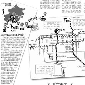 北京三条地铁将通河北 分别直达燕郊固安涿州