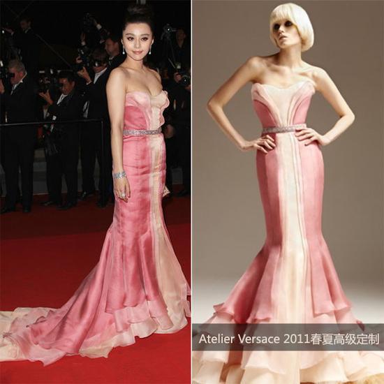 2011年戛纳电影节范冰冰身穿Atelier Versace 高定礼服