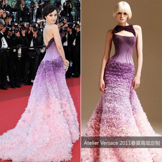2011年戛纳电影节范冰冰身穿Atelier Versace 高定礼服