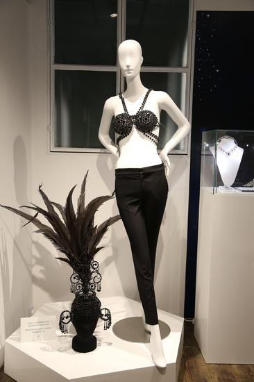 Madonna Girlie Show World Tour_ Headpiece, Bra & Feathers by Atelier Marangoni