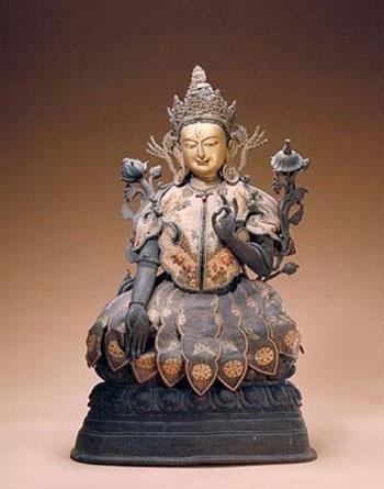 清宫遗存白度母坐像 清乾隆(1736——1795年) 内地,黄铜制,高68cm