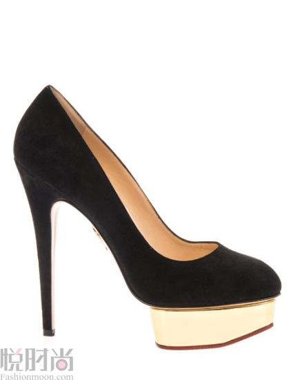 Charlotte Olympia 金色防水台高跟鞋