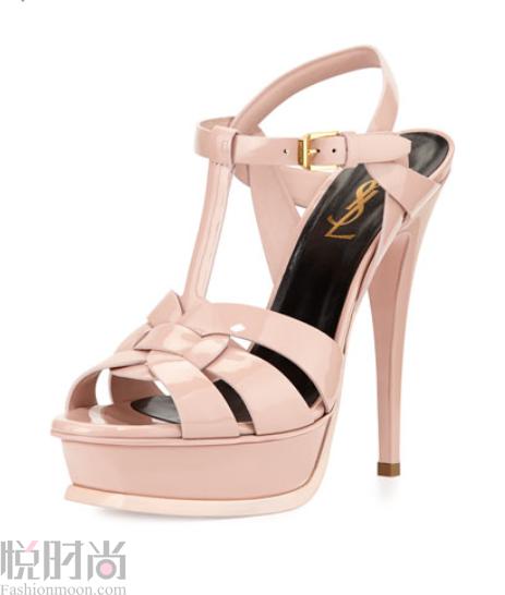 Saint Laurent Tribute 粉色高跟凉鞋 $895