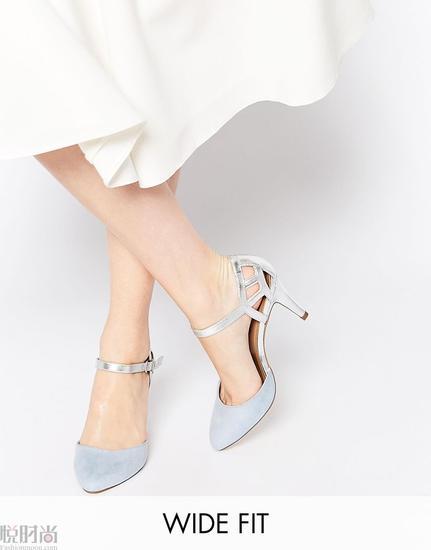 ASOS 蓝色银色拼接款高跟鞋 $36