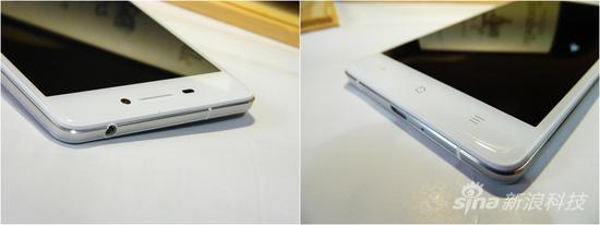OPPO R7 机身顶端及底端