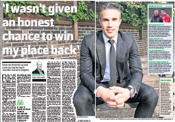 范佩西接受专访透露和范加尔交恶