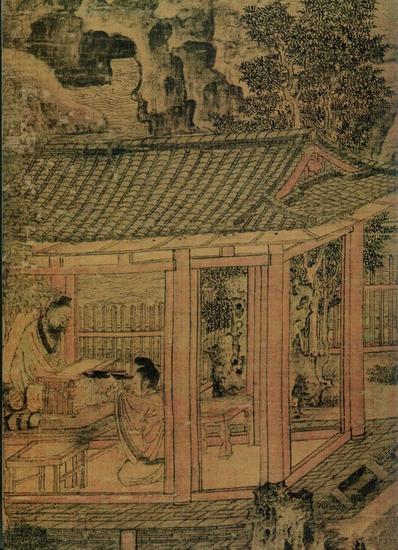 五代卫贤《高士图卷》局部