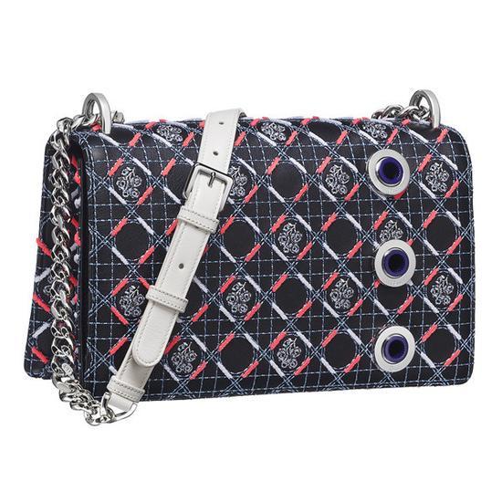 迪奥 (Dior) 2015春夏Diorama系列黑色印花链条挎包