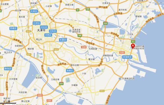 图中A所在位置,即为瑞海国际物流公司所在地。
