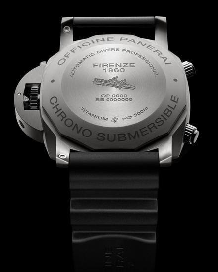 Panerai Luminor Submersible 19503 日动力储存飞返计时自动专业潜水钛金属腕表,300M 防水
