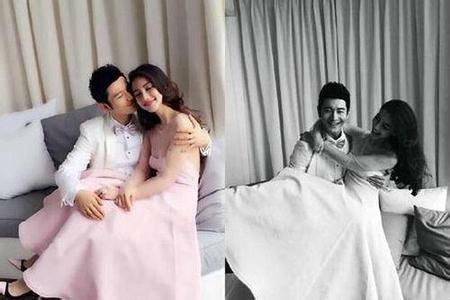 黄晓明与Angelababy婚纱片拍摄