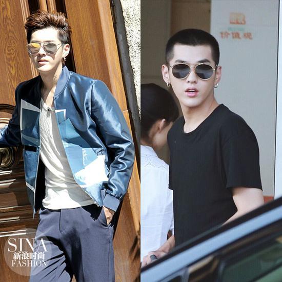 吴亦凡的不同墨镜造型展示