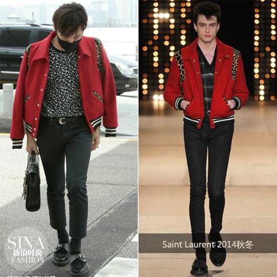 权志龙身穿Saint Laurent 2014秋冬系列男装
