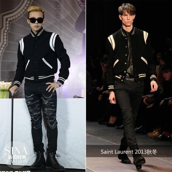 权志龙身穿Saint Laurent 2013秋冬系列男装