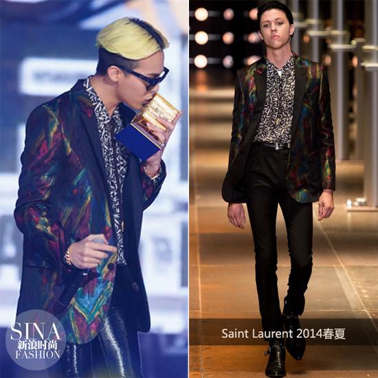 权志龙身穿Saint Laurent 2014春夏系列男装