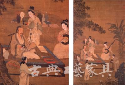 图4 宋 《李嵩听阮图》中的壶门榻