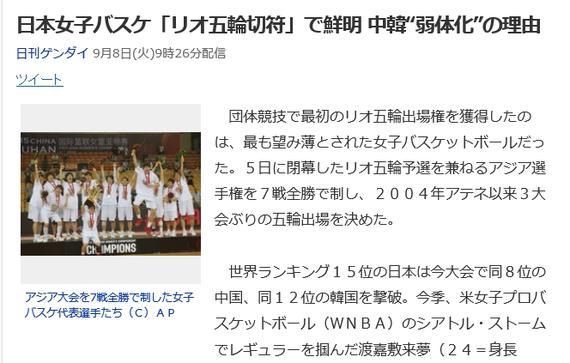 日媒：日本女篮夺冠因中国退步明显