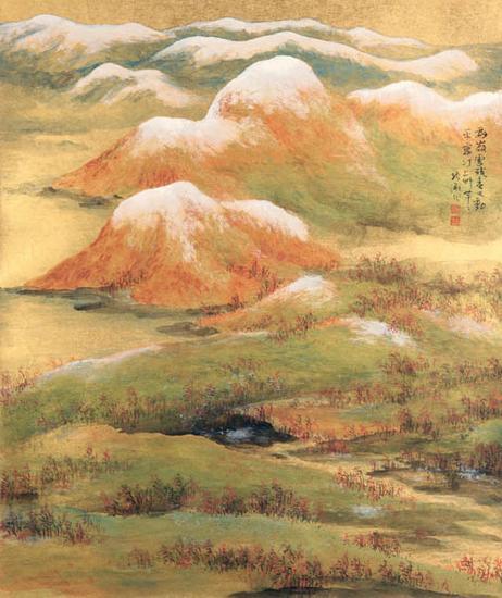 金笺山水-群林残雪(图1)