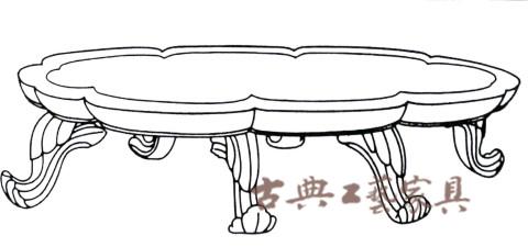 图2 八叶几图 公元八世纪 绿,金,银漆木 高100厘米,长度87厘米,宽度42厘米(来自日本奈良正仓院)