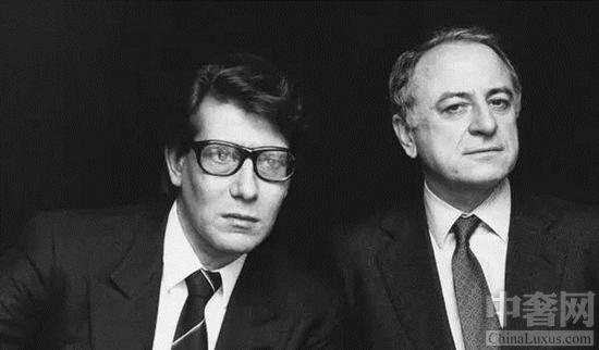 YSL品牌联合创始人 Yves Saint Laurent(左) 和 Pierre Bergé (右)