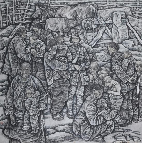 1991年《呼唤》191cm×191cm赵奇